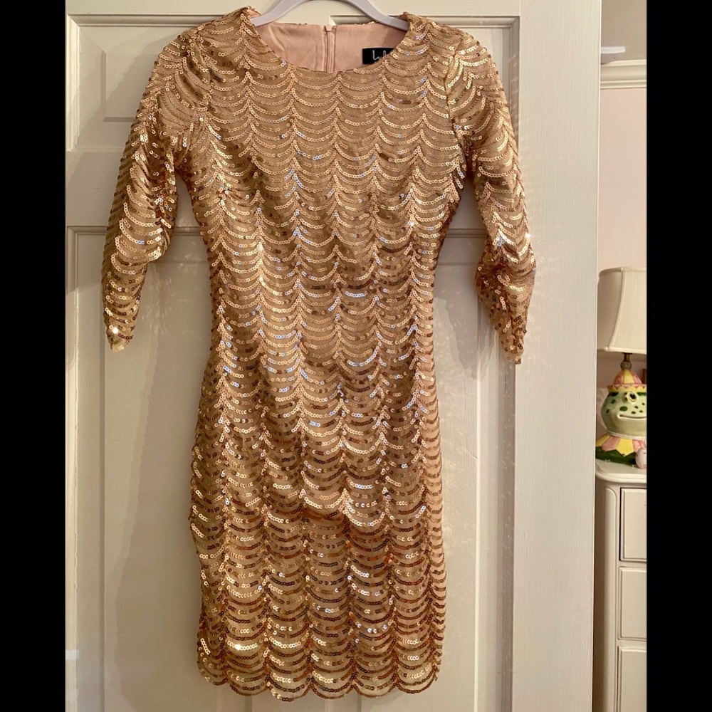 Gold sequin dress